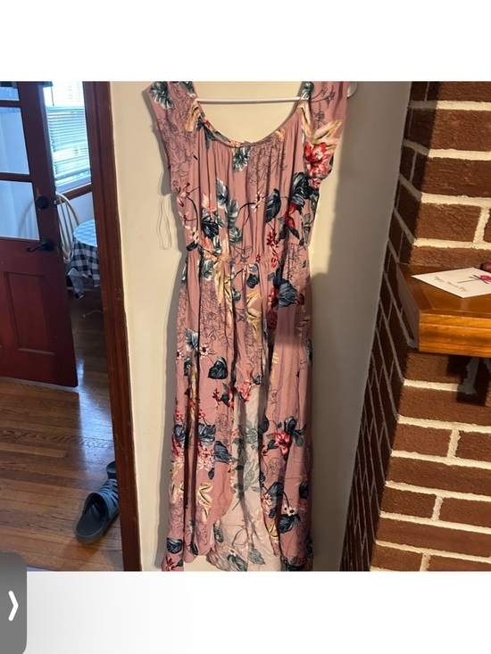 iris Dresses & Skirts - Iris Size Large Pink Floral  Maxi Dress with Waist Tie